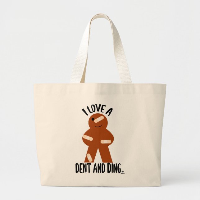 Dent and Ding Sale Board Game Meeple Art Large Tote Bag (Front)