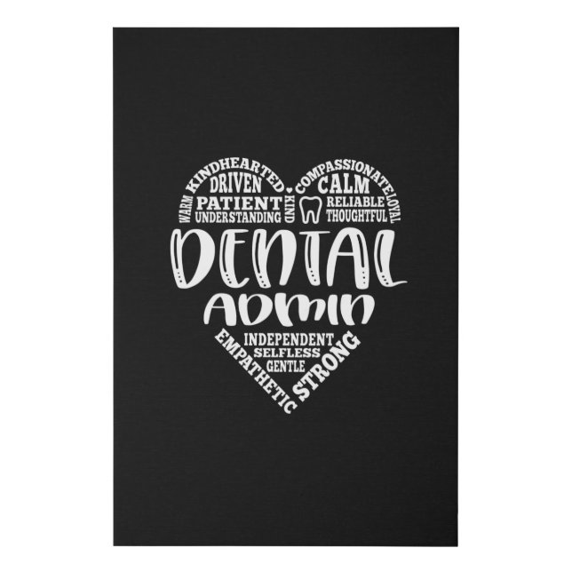 Dental admin, dentist admin subway art faux canvas print (Front)