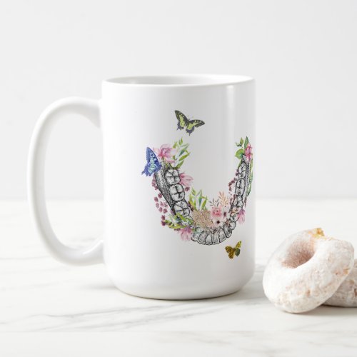 Dental Anatomy Floral Mug Gift for Dentist