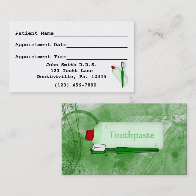 Dental Appointment Business Card (Front/Back)
