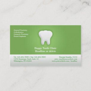 Dental Appointment Business Card Template