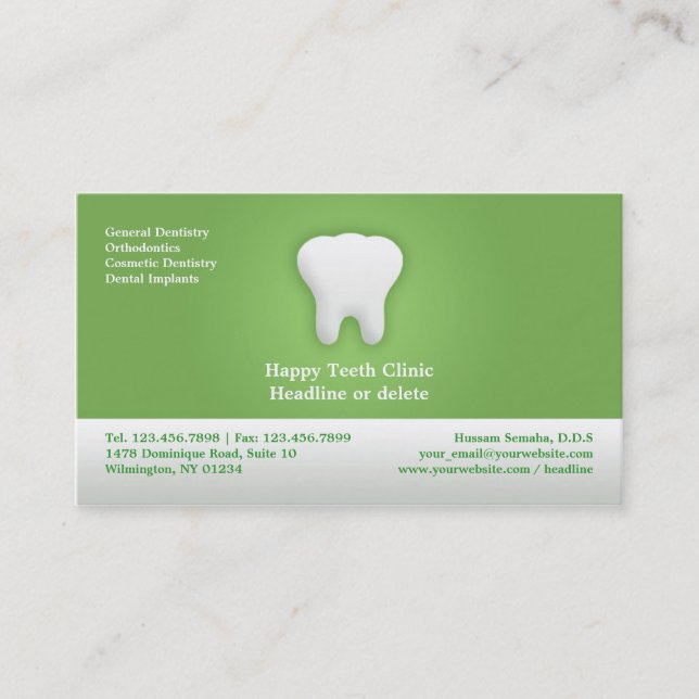 Dental Appointment Business Card Template (Front)