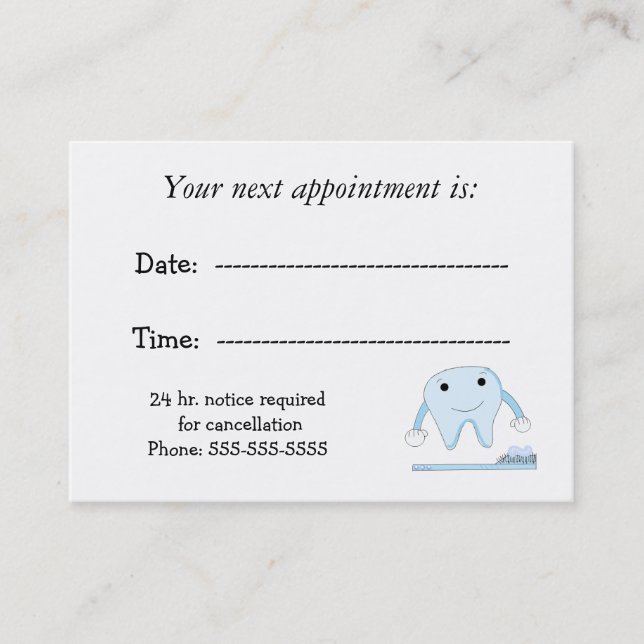 Dental Appointment Card (Front)