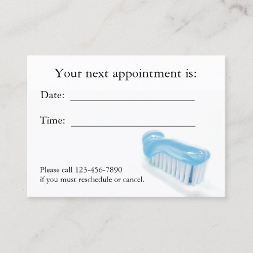 Dental Appointment Card