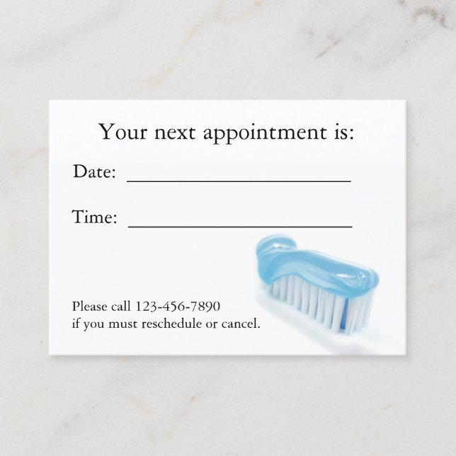 Dental Appointment Card (Front)