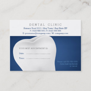 Dental Appointment Card Blue Dentist