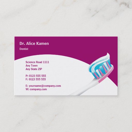 Customizable Dental Appointment Card | Dentist Business Card
