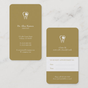 Dental Appointment Card Gold Dentist