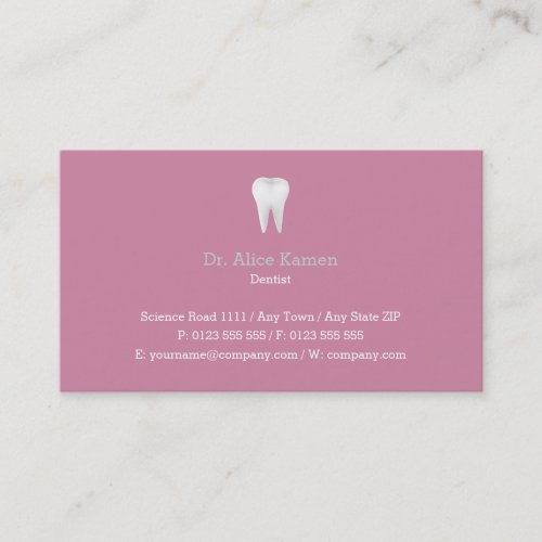 Dental Appointment Card  Pink Dentist