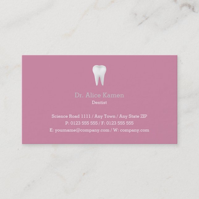 Dental Appointment Card | Pink Dentist (Front)