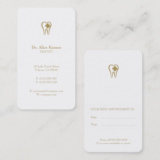 Dental Appointment Card | Pink Dentist (Front/Back)