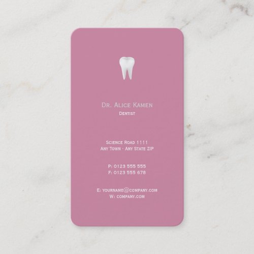 Dental Appointment Card  Pink Dentist