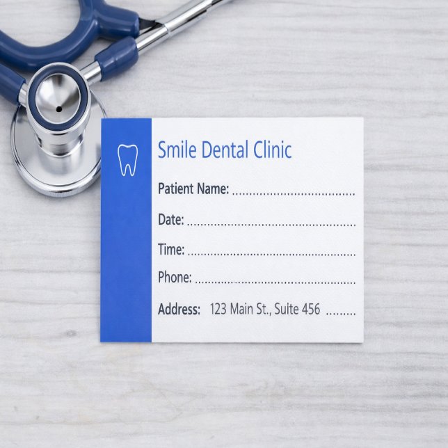 Dental Appointment Cards Dentist Office Blue (Creator Uploaded)