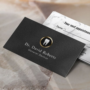 Dental Appointment Leather & Marble Dentist Card