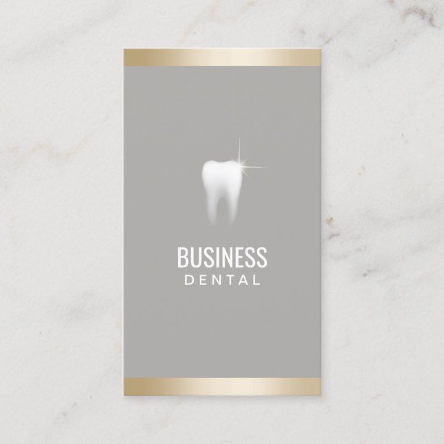 Dental Appointment Modern Gold Border Dentist Card (Front)