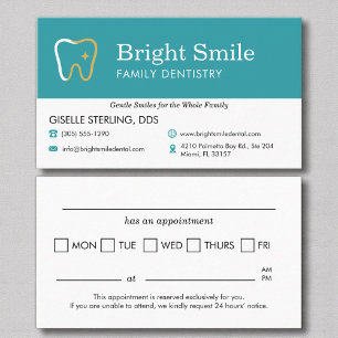 Dental Appointment Reminder Business Card