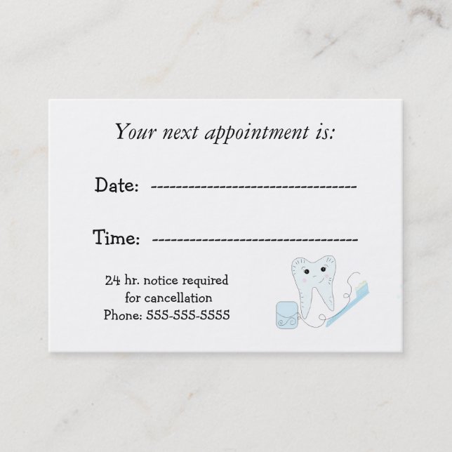 Dental Appointment Reminder Card (Front)