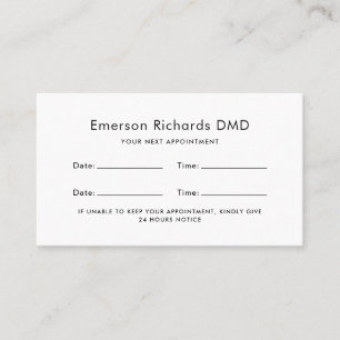 Dental appointment reminder cards - custom color