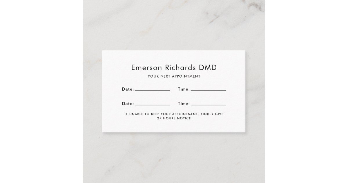 Dental appointment reminder cards custom color Zazzle