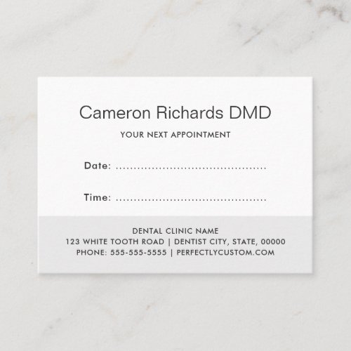 Dental appointment reminder cards _ gray shades