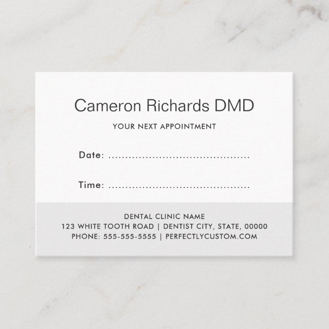 Dental appointment reminder cards - gray shades (Front)