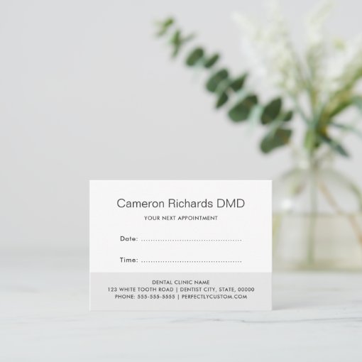 Dental appointment reminder cards gray shades Zazzle