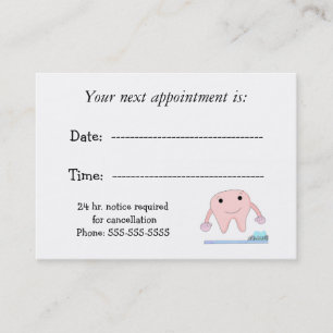 Dental Appointment with Cute Tooth Card