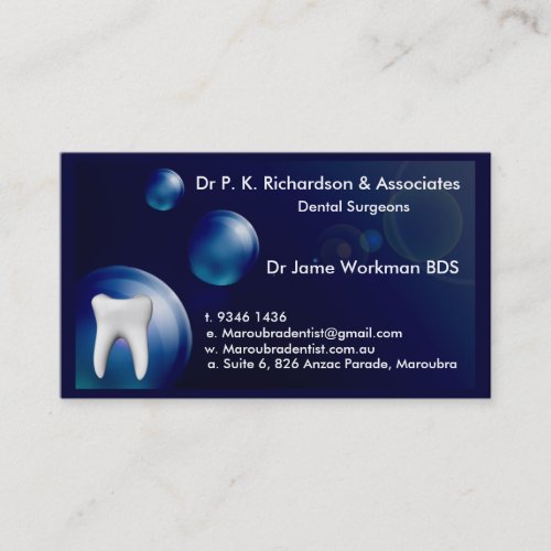Dental art business card
