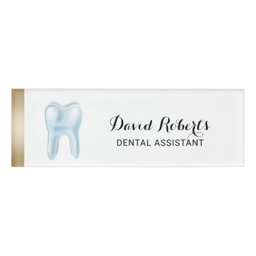Dental Assistant 3D Tooth Logo Dentist Name Tag