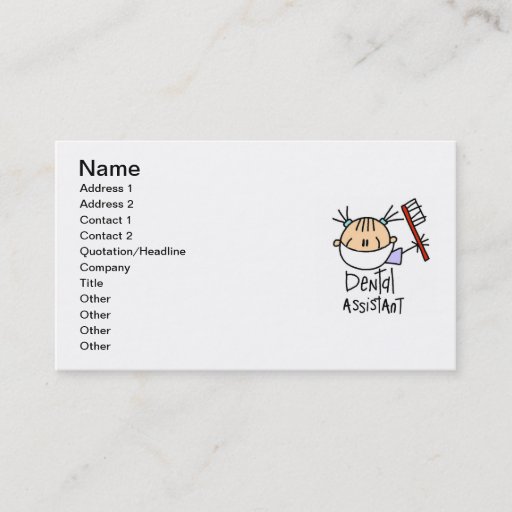 Customizable Dental Assistant Business Cards