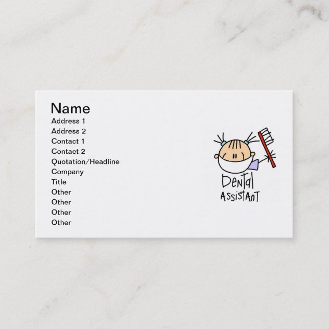 Dental Assistant Business Card (Front)