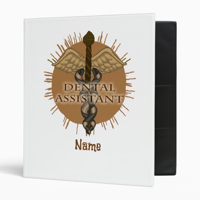 Dental Assistant Caduceus 3 Ring Binder (Front/Inside)