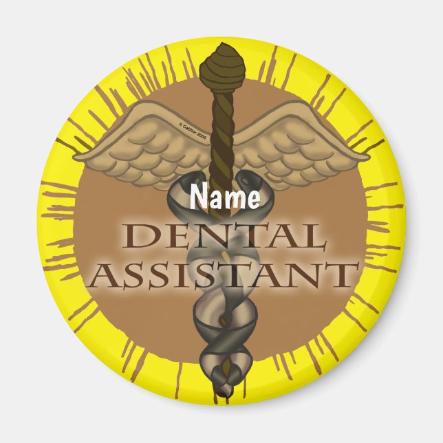 Dental Assistant Caduceus Magnet (Front)