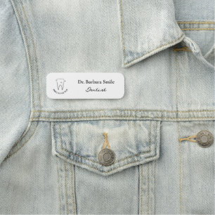 Dental Assistant Dentist Minimal White Name Tag