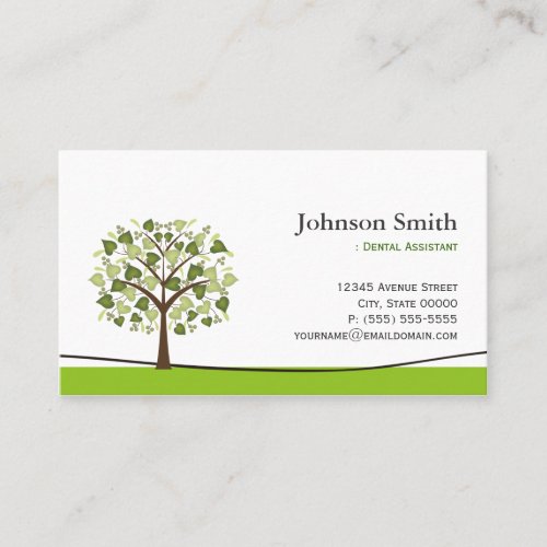 Dental Assistant _ Elegant Wish Tree Business Card