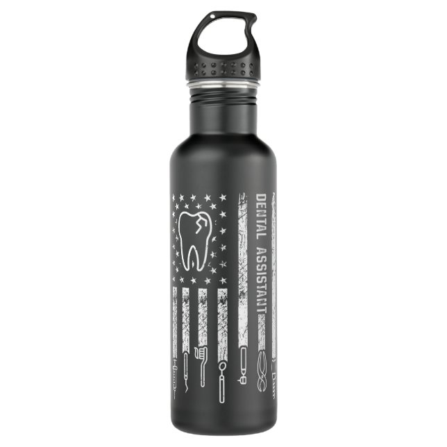 Dental Assistant Flag RDA Dental Student Technicia Stainless Steel Water Bottle (Front)