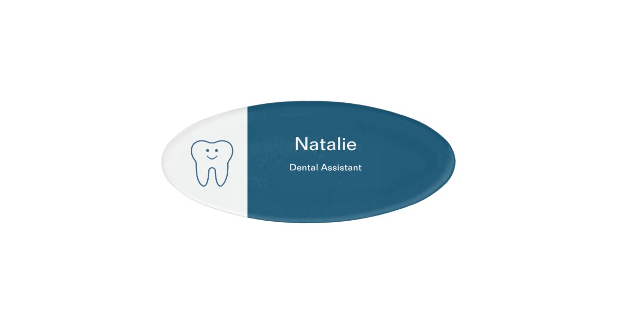 Dental Assistant Friendly Tooth Symbol Name Tag