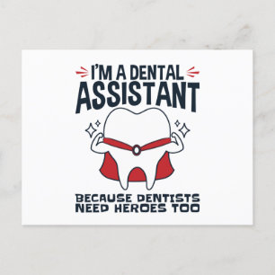 Dental Assistant Funny Heroes Quote Postcard