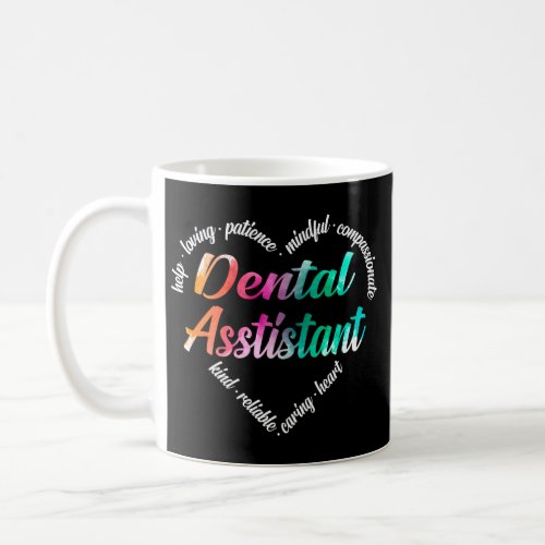Dental Assistant Heart Word Cloud Watercolor Coffee Mug