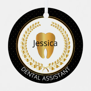 Dental 🦷 Assistant, Hygienist, Student - One Side Metal Ornament