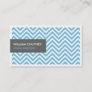 Dental Assistant - Light Blue Chevron Zigzag Business Card