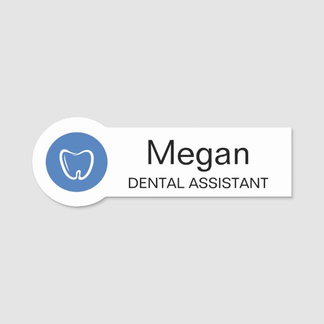 Dental Assistant Modern Name Tag Professional  (Front)