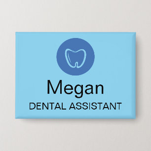 Dental Assistant Modern Name Tag Professional  Button