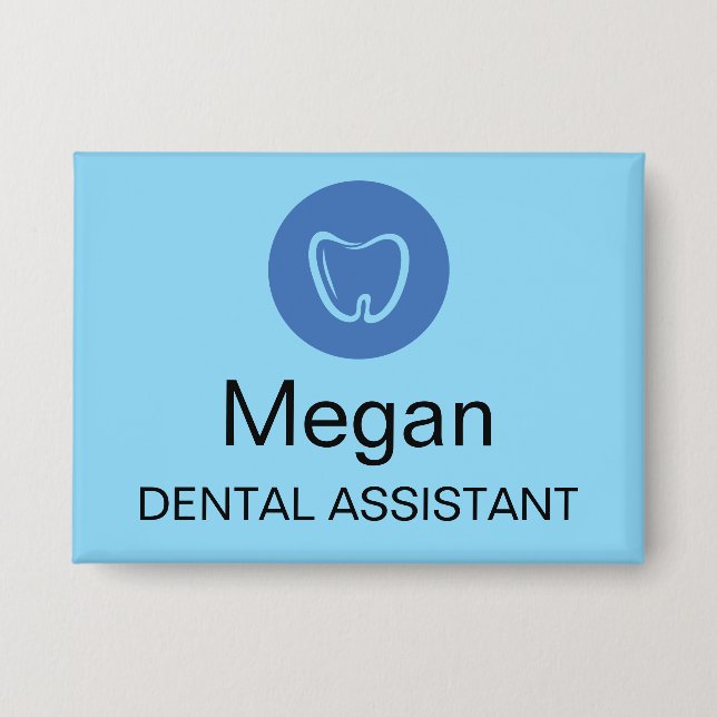 Dental Assistant Modern Name Tag Professional  Button (Front)