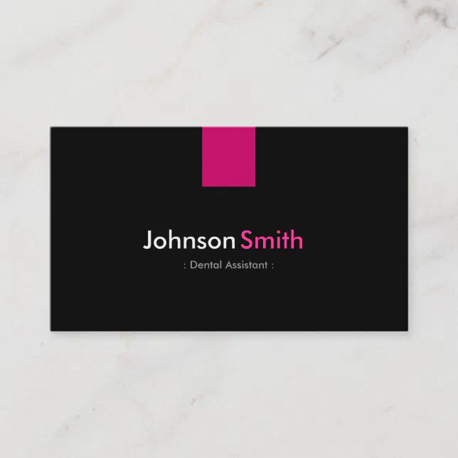 Dental Assistant Modern Rose Pink Business Card | Zazzle