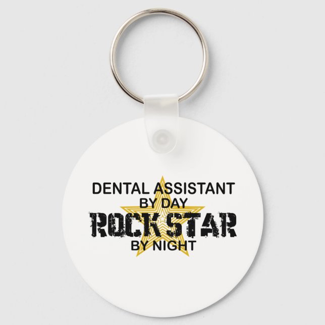 Dental Assistant Rock Star Keychain (Front)
