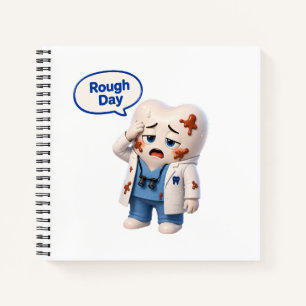 Dental Assistant Rough Day Funny Tooth Notebook