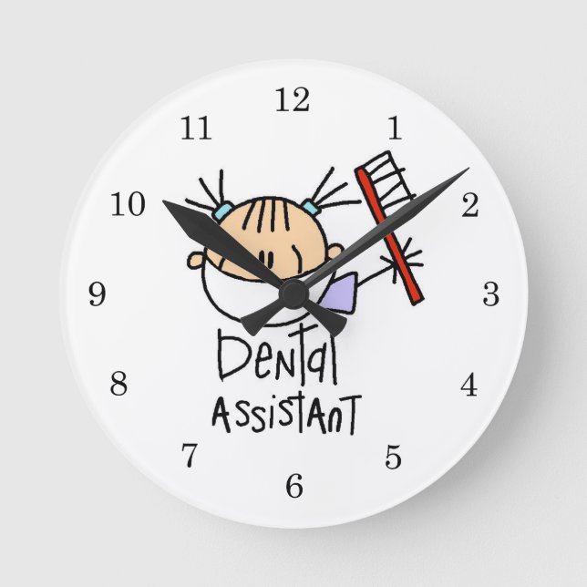 Dental Assistant Round Clock (Front)
