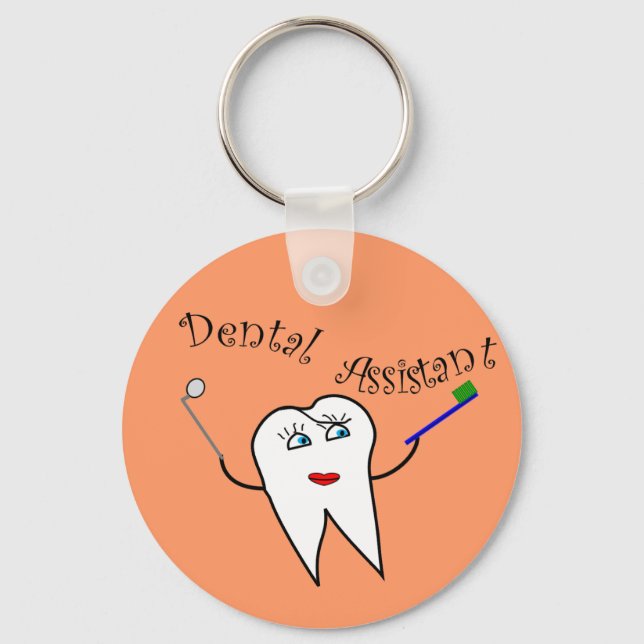 Dental Assistant T-shirts and Gifts Keychain (Front)