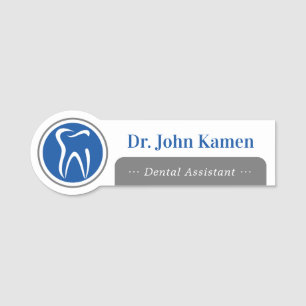 Dental Assistant Teeth Logo Name Tag